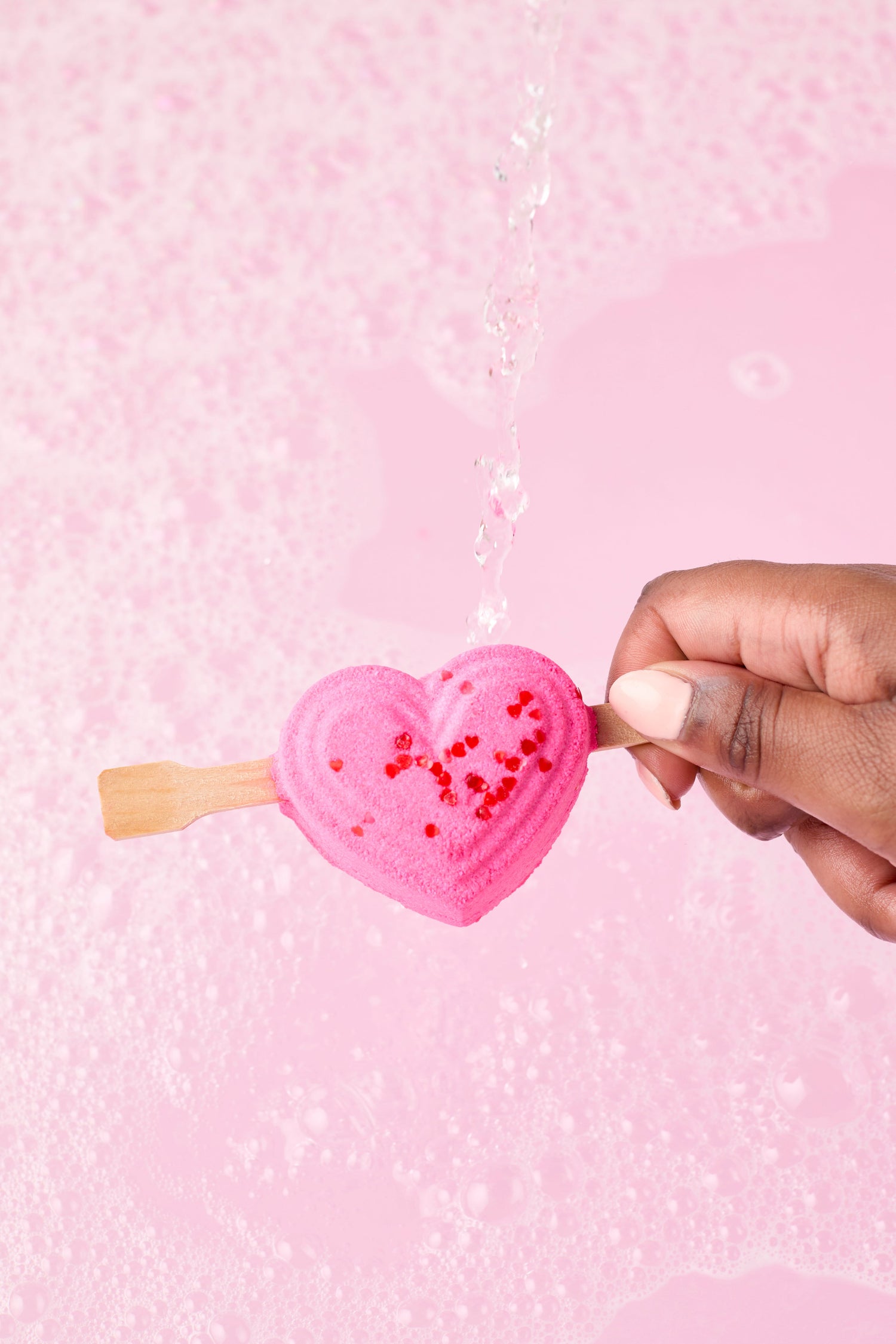 Pink bubble bar with pink background