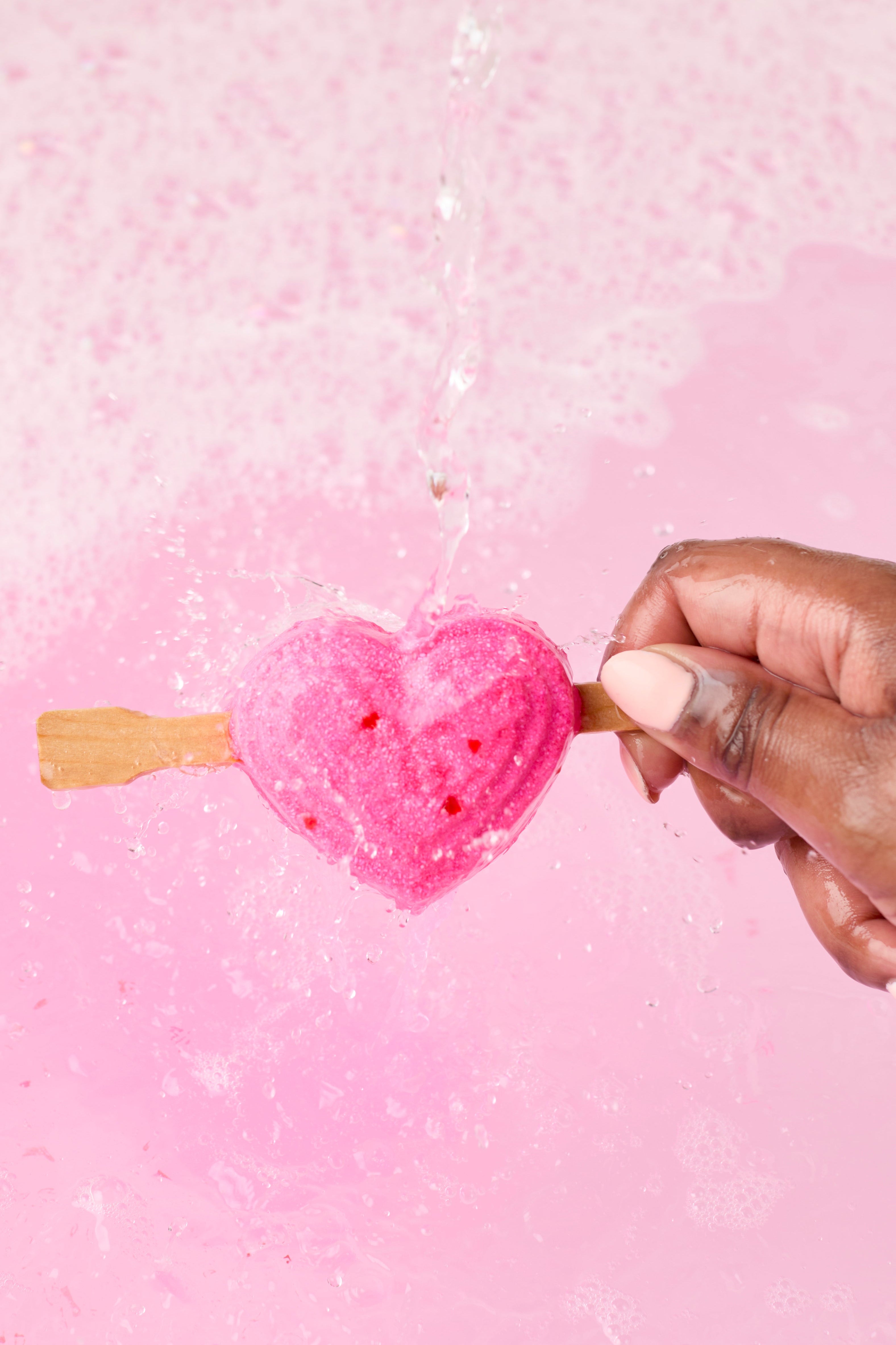 Pink bubble bar with pink background