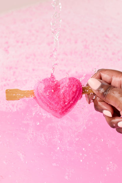 Heart bubble bar with pink background