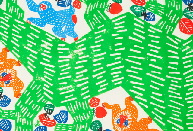 Monkey And Persimmon Tree Knot Wrap